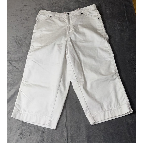 Lee Capri Womens Size 14 At The Waist White  Crop Pants Cotton - Picture 1 of 14